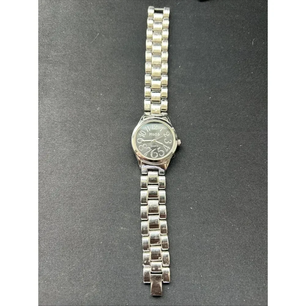 Mudd Black Dial Silver Tone Women’s Quartz Watch